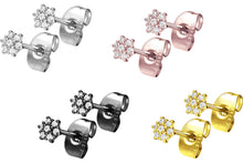 Laden Sie das Bild in den Galerie-Viewer, Multiple Kristalle Blume Ohrstecker Ohrringe Paar piercinginspiration®