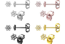 Laden Sie das Bild in den Galerie-Viewer, Multiple Kristalle Blume Ohrstecker Ohrringe Paar piercinginspiration®