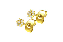 Laden Sie das Bild in den Galerie-Viewer, Multiple Kristalle Blume Ohrstecker Ohrringe Paar piercinginspiration®