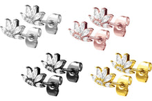 Laden Sie das Bild in den Galerie-Viewer, Ohrstecker Ohrringe Lotus Kristalle Paar piercinginspiration®