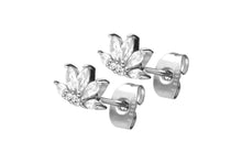 Laden Sie das Bild in den Galerie-Viewer, Ohrstecker Ohrringe Lotus Kristalle Paar piercinginspiration®