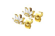 Laden Sie das Bild in den Galerie-Viewer, Ohrstecker Ohrringe Lotus Kristalle Paar piercinginspiration®