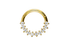 Laden Sie das Bild in den Galerie-Viewer, 10 Eingefasste Kristalle Clicker Ring piercinginspiration®