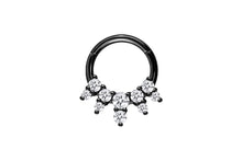 Laden Sie das Bild in den Galerie-Viewer, Doppel 10 Eingefasste Kristalle Clicker Ring piercinginspiration®