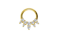 Laden Sie das Bild in den Galerie-Viewer, Doppel 10 Eingefasste Kristalle Clicker Ring piercinginspiration®
