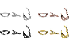 Laden Sie das Bild in den Galerie-Viewer, Multiple Kristalle Zweifach Doppel Ring Clicker piercinginspiration®