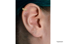 Laden Sie das Bild in den Galerie-Viewer, Multiple Kristalle Zwei Reihen Doppel Ring Clicker piercinginspiration®