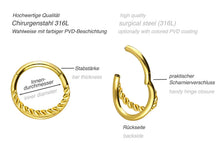 Laden Sie das Bild in den Galerie-Viewer, Zweifach Doppel Gedreht Ring 2 Ringe Clicker piercinginspiration®