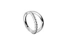 Laden Sie das Bild in den Galerie-Viewer, Zweifach Doppel Gedreht Ring 2 Ringe Clicker piercinginspiration®