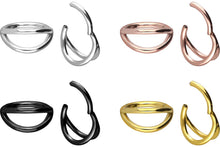 Laden Sie das Bild in den Galerie-Viewer, Zweifach Doppel Ring 2 Ringe Clicker piercinginspiration®