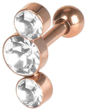 Laden Sie das Bild in den Galerie-Viewer, 3 Kristalle Ohrpiercing Ohrstecker piercinginspiration®