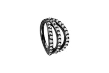 Laden Sie das Bild in den Galerie-Viewer, Multiple Kristalle Drei Reihen Dreifach 3 Ringe Clicker piercinginspiration®