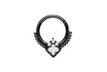 Laden Sie das Bild in den Galerie-Viewer, Engelsfügel 4 Kristalle Kugeln Clicker Ring piercinginspiration®