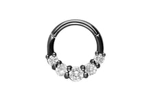Laden Sie das Bild in den Galerie-Viewer, 5 Kristalle Spezial Ring Clicker piercinginspiration®