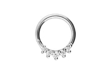 Laden Sie das Bild in den Galerie-Viewer, 5 Kleine Eingefasste Kristalle Clicker Ring piercinginspiration®