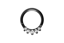 Laden Sie das Bild in den Galerie-Viewer, 5 Kleine Eingefasste Kristalle Clicker Ring piercinginspiration®