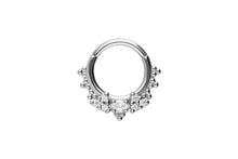 Laden Sie das Bild in den Galerie-Viewer, Ufo 7 Kristalle Oriental Kugeln Clicker Ring piercinginspiration®