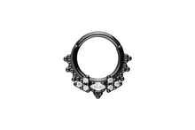 Laden Sie das Bild in den Galerie-Viewer, Ufo 7 Kristalle Oriental Kugeln Clicker Ring piercinginspiration®