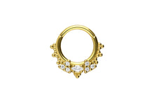 Laden Sie das Bild in den Galerie-Viewer, Ufo 7 Kristalle Oriental Kugeln Clicker Ring piercinginspiration®