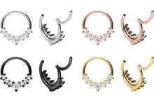 Laden Sie das Bild in den Galerie-Viewer, 7 Kristalle Clicker Ring piercinginspiration®