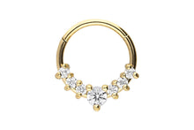Laden Sie das Bild in den Galerie-Viewer, 7 Kristalle Clicker Ring piercinginspiration®