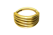Laden Sie das Bild in den Galerie-Viewer, 4 Ringe Vierfach Welle Ring Clicker piercinginspiration®