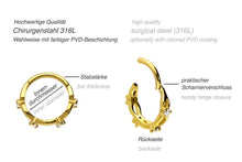 Laden Sie das Bild in den Galerie-Viewer, Geflochten Doppelt Gedreht Kristall Clicker Ring piercinginspiration®