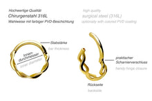 Laden Sie das Bild in den Galerie-Viewer, Geflochten Doppelt Gedreht Clicker Ring piercinginspiration®