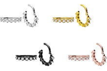 Laden Sie das Bild in den Galerie-Viewer, Eingefasste Kristalle Conch Clicker Ring piercinginspiration®