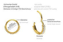 Laden Sie das Bild in den Galerie-Viewer, Clicker Ring Eingefasste Multiple Baguette Kristalle piercinginspiration®