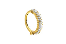 Laden Sie das Bild in den Galerie-Viewer, Clicker Ring Eingefasste Multiple Baguette Kristalle piercinginspiration®