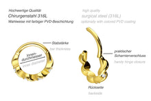 Laden Sie das Bild in den Galerie-Viewer, Kristall Geflochten Doppelt Gedreht Clicker Ring piercinginspiration®