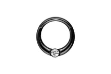 Laden Sie das Bild in den Galerie-Viewer, Eingefasster Kugel Kristall Clicker Ring piercinginspiration®
