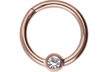 Laden Sie das Bild in den Galerie-Viewer, Clicker Ring Kugel Kristall Chirurgenstahl piercinginspiration®