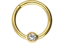 Laden Sie das Bild in den Galerie-Viewer, Clicker Ring Kugel Kristall Chirurgenstahl piercinginspiration®