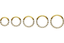 Laden Sie das Bild in den Galerie-Viewer, Clicker Ring 14 Epoxy Kristalle Segmentring piercinginspiration®