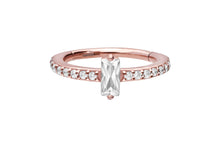 Laden Sie das Bild in den Galerie-Viewer, Eingefasste Kristalle Großer Baguette Ring Clicker piercinginspiration®