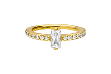 Laden Sie das Bild in den Galerie-Viewer, Eingefasste Kristalle Großer Baguette Ring Clicker piercinginspiration®