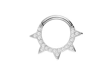 Laden Sie das Bild in den Galerie-Viewer, Spitzen Eingefasste Kristalle Clicker Ring piercinginspiration®