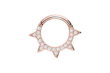 Laden Sie das Bild in den Galerie-Viewer, Spitzen Eingefasste Kristalle Clicker Ring piercinginspiration®