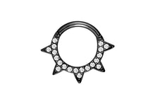 Laden Sie das Bild in den Galerie-Viewer, Spitzen Eingefasste Kristalle Clicker Ring piercinginspiration®