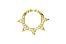 Laden Sie das Bild in den Galerie-Viewer, Spitzen Eingefasste Kristalle Clicker Ring piercinginspiration®
