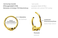 Laden Sie das Bild in den Galerie-Viewer, Heraldische Lilie Clicker Ring piercinginspiration®