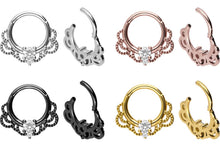 Laden Sie das Bild in den Galerie-Viewer, Oriental Kristall Ring Clicker piercinginspiration®