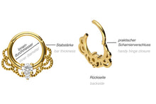 Laden Sie das Bild in den Galerie-Viewer, Oriental Kristall Ring Clicker piercinginspiration®