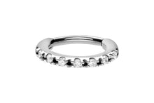 Laden Sie das Bild in den Galerie-Viewer, Einfgefasste Kristalle Septum Daith Clicker Ring Oval piercinginspiration®