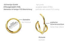 Laden Sie das Bild in den Galerie-Viewer, Clicker Ring Unendlichkeit Eingefasste Multiple Baguette Kristalle piercinginspiration®