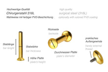 Laden Sie das Bild in den Galerie-Viewer, Titan Mini Rund Labret Innengewinde Flache Disc Ohrpiercing piercinginspiration®