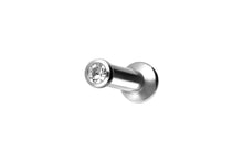 Laden Sie das Bild in den Galerie-Viewer, Mini Kristall Rund Labret Innengewinde Flache Disc Chirurgenstahl piercinginspiration®
