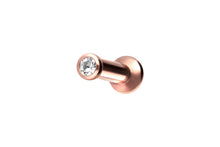 Laden Sie das Bild in den Galerie-Viewer, Titan Mini Kristall Rund Labret Innengewinde Flache Disc Ohrpiercing piercinginspiration®